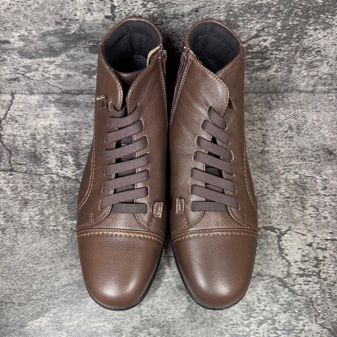 【新品未使用】アキレスソルボ サイドジップ ハイカット レザー 25.5cm