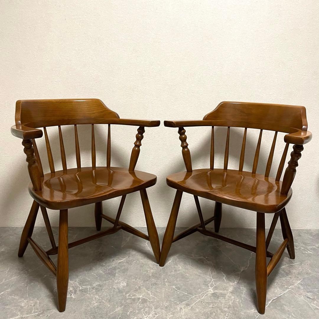 柏木工 ウィンザーアーム チェア ① ダイニングチェア　英国アンティークスタイル