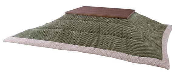 おしゃれ ふかふか かわいい もこもこ 暖かい 長方形 こたつ布団 カーキ