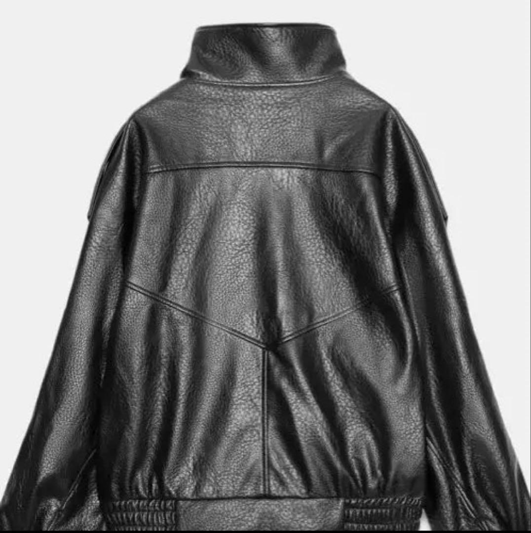 ZARAフェイクレザージャケット ブラック ハイネック S