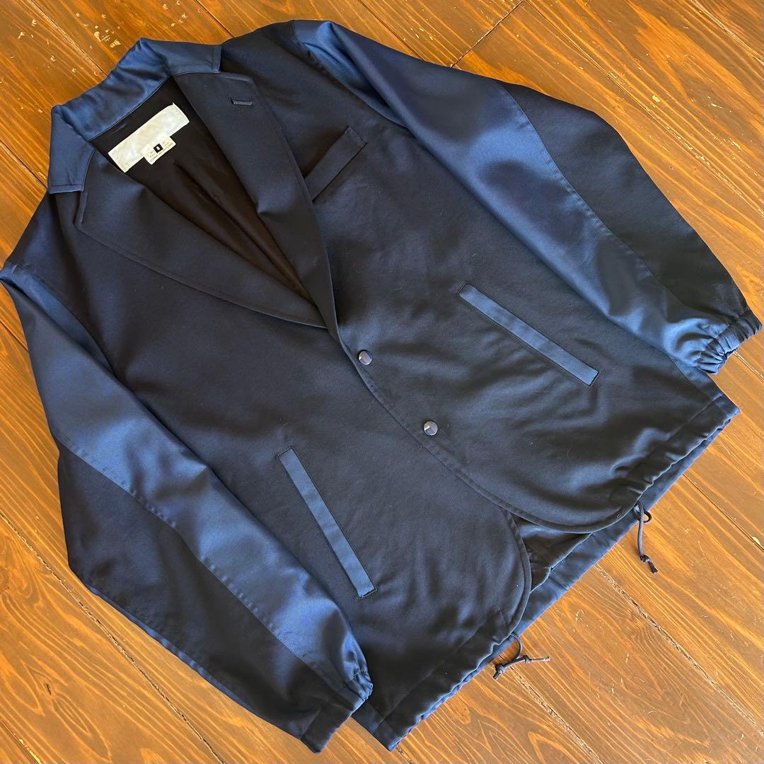 i*n様 GANRYU ガンリュウ ウールコーチジャケット ネイビー＆ブルー バ