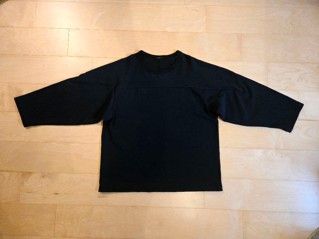 コモリ COMOLI フットボールTシャツ ブラック サイズ2