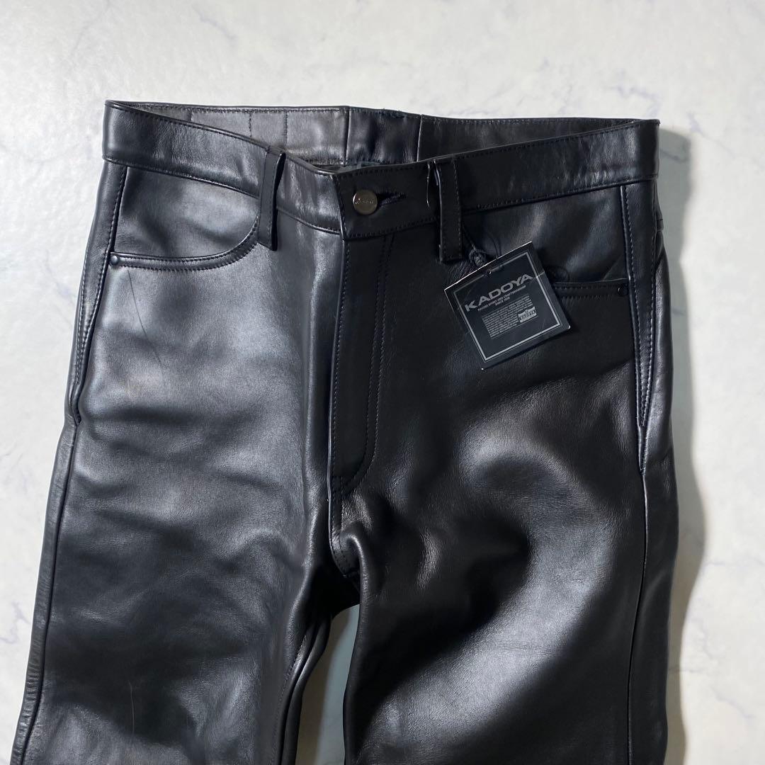 新品未使用】カドヤ　レザーパンツ　サイズ33　カウレザー　タグ付き　Lサイズ相当