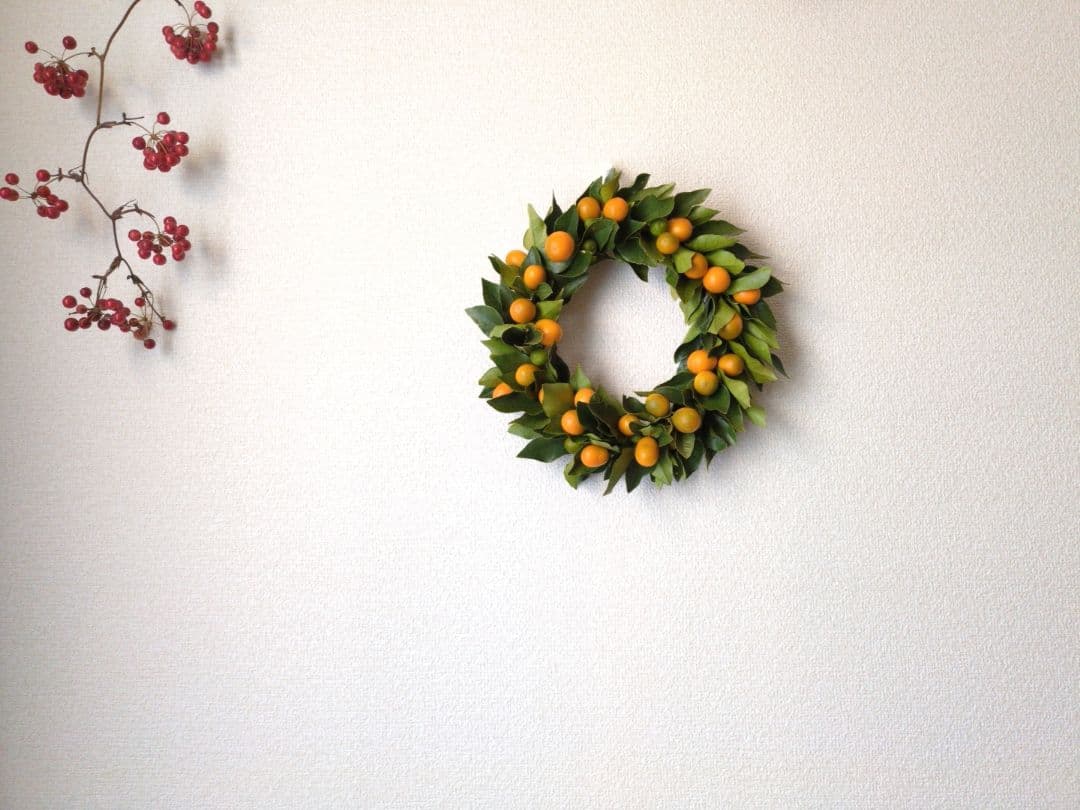 【期間限定販売】運気を運ぶ金柑のリース　お正月リース