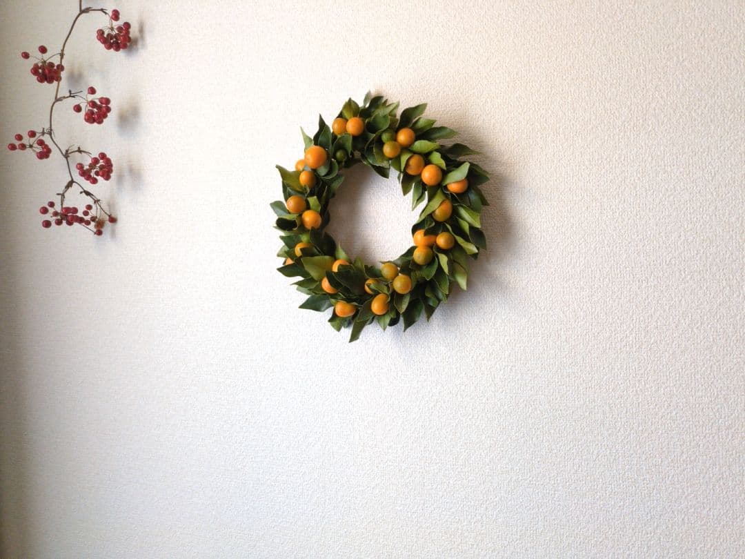 【期間限定販売】運気を運ぶ金柑のリース　お正月リース