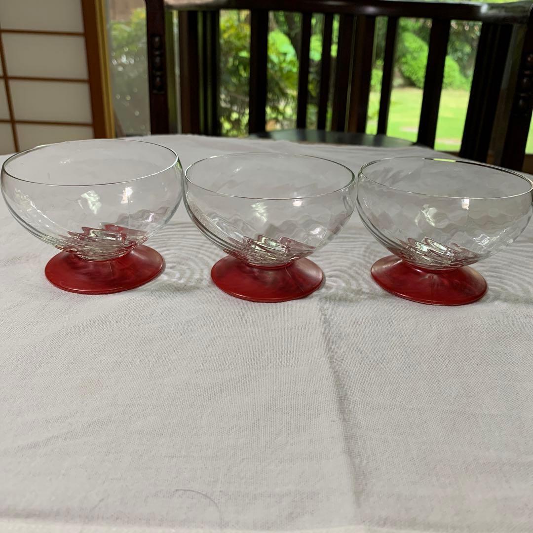 デポー　ヴィンテージ　ガラス　デザート　セット　パーティー　モールガラス　美品