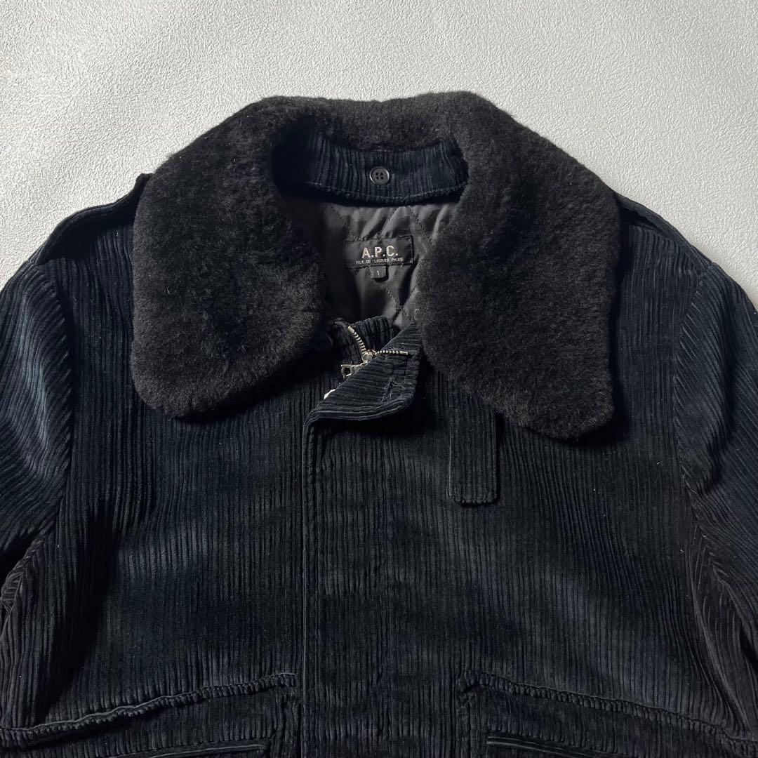 A.P.C. ブラックコーデュロイ　フライトジャケット　1