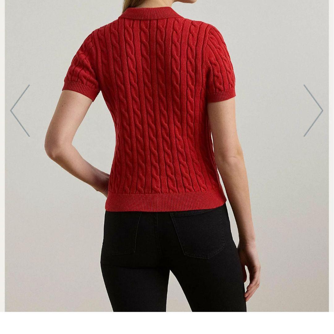 ラルフローレン　ケーブルニット 半袖ポロセーター