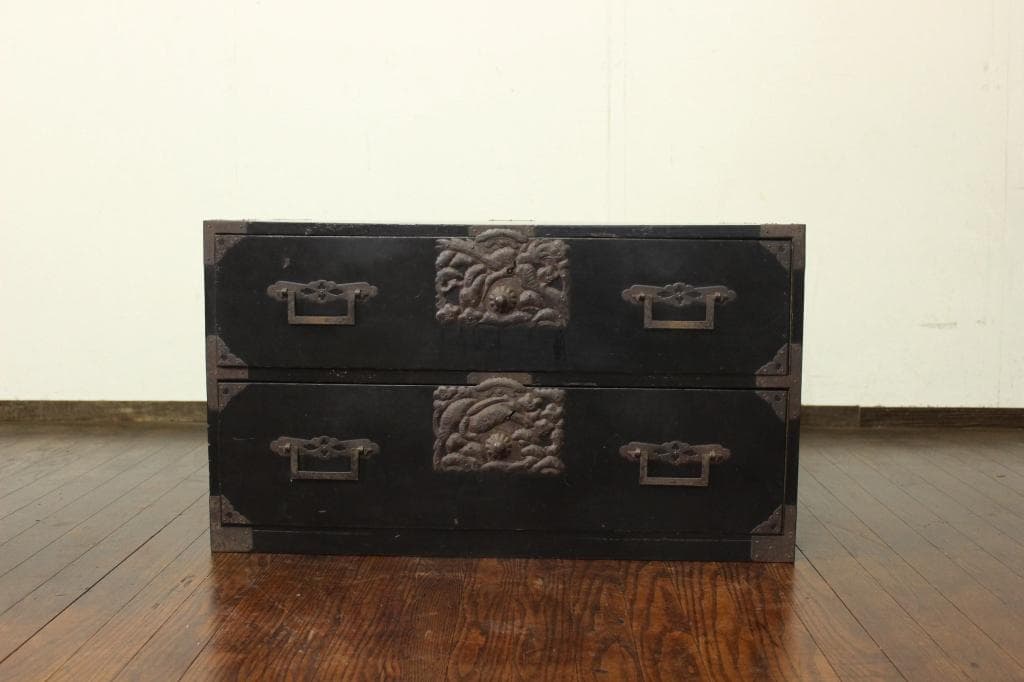 打出金具！庄内箪笥 古家具/古民家/時代箪笥/チェスト/和家具/古道具/古民具