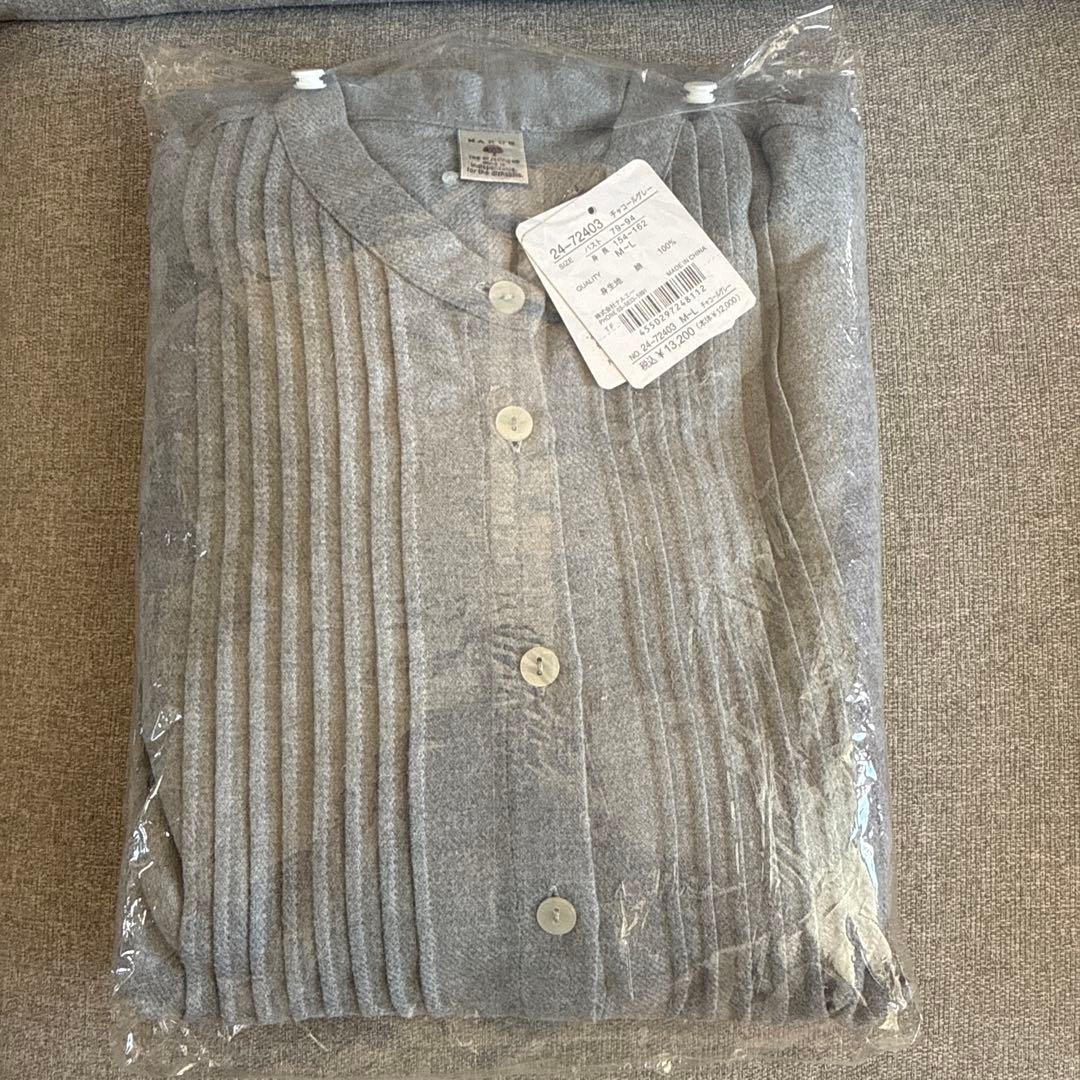 NARUE コットンフランネル無地ピンタックパジャマ M-L