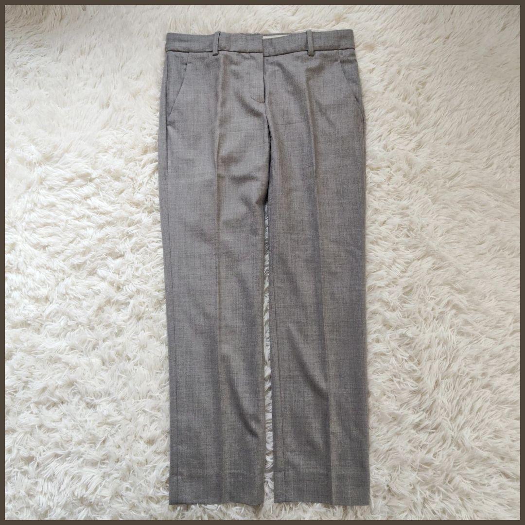 セオリー　パンツスーツ　セットアップ　ビジネス　フォーマル　グレー　1つボタン