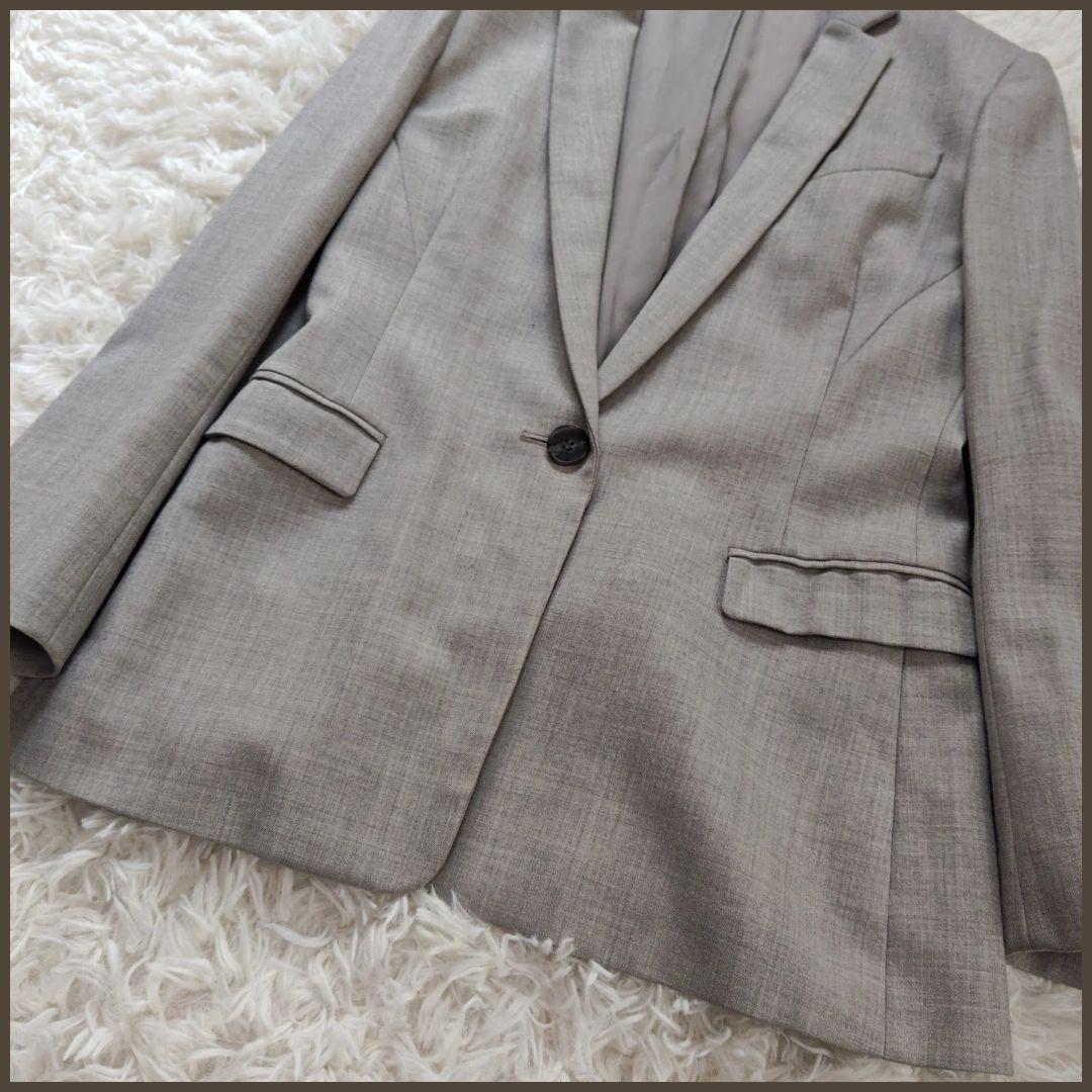 セオリー　パンツスーツ　セットアップ　ビジネス　フォーマル　グレー　1つボタン