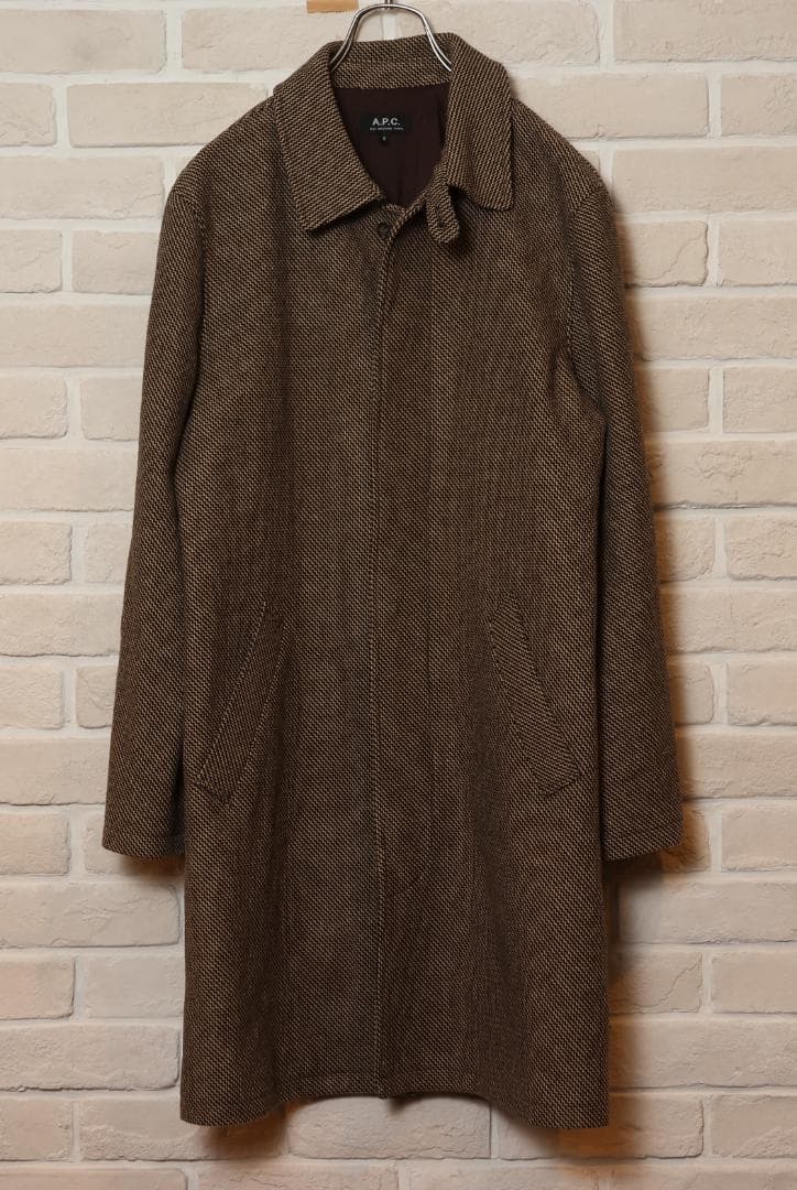 美品A.P.C(アーペーセー)メンズ ウールツイードコートS