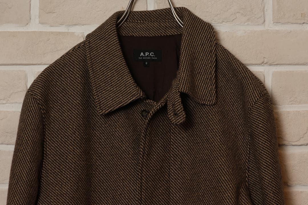 美品A.P.C(アーペーセー)メンズ ウールツイードコートS