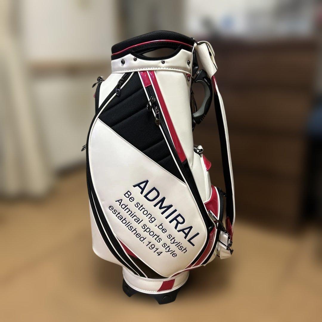 値下げ　ADMRIAL キャディバッグ ホワイト/ピンク
