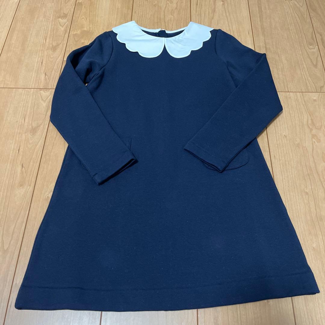 Jacadi ネイビー 襟付きワンピース 8A