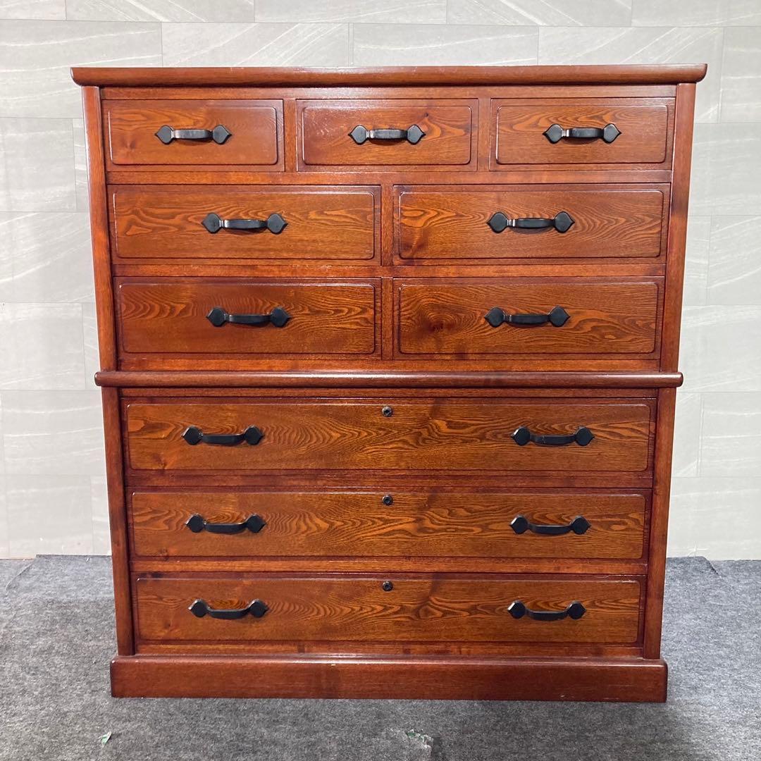 和ダンス 和箪笥 アンティーク ハイチェスト 和風 タンス d3949 年代物