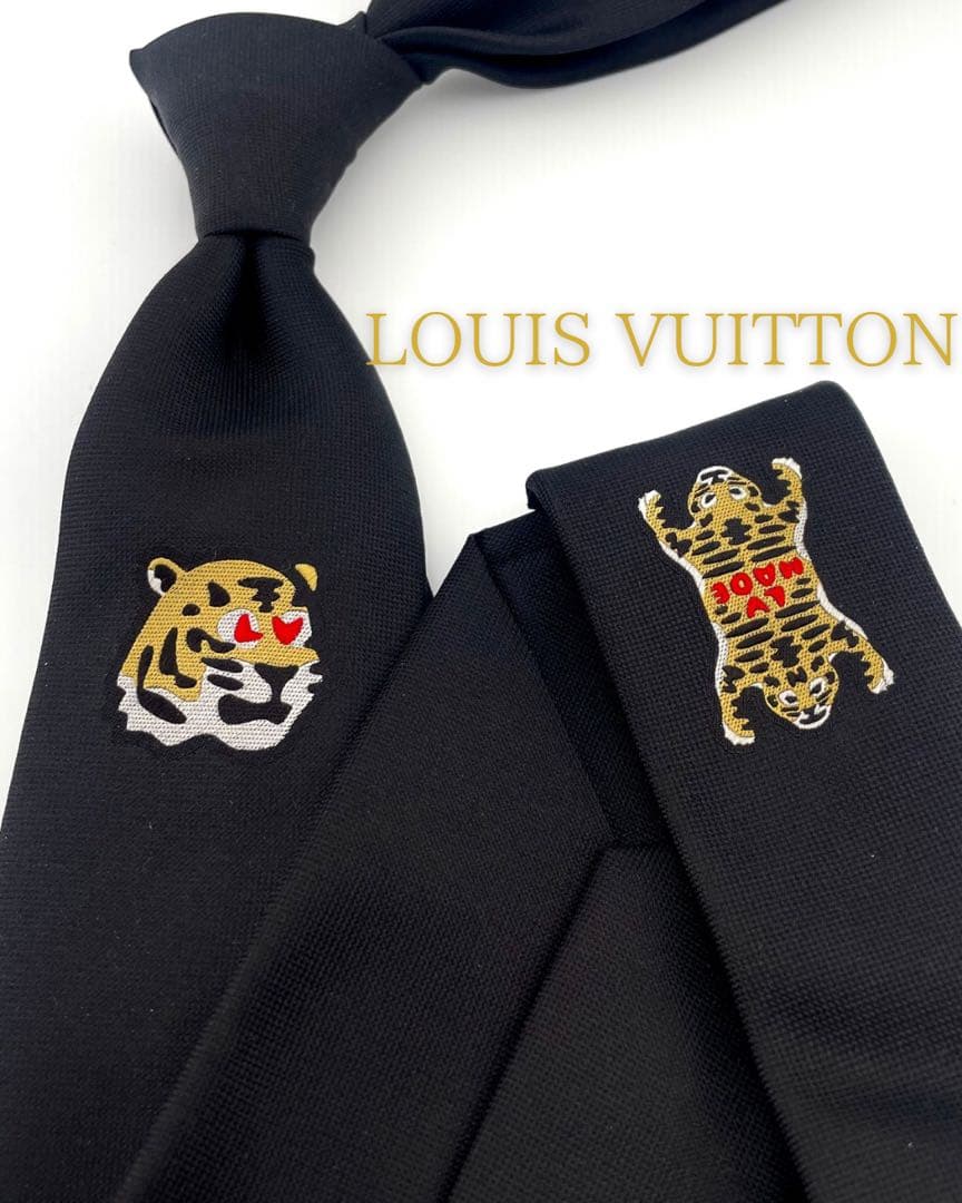 新品 ルイヴィトン ネクタイ ハイブランド NIGO タイガー 虎刺繍 限定品