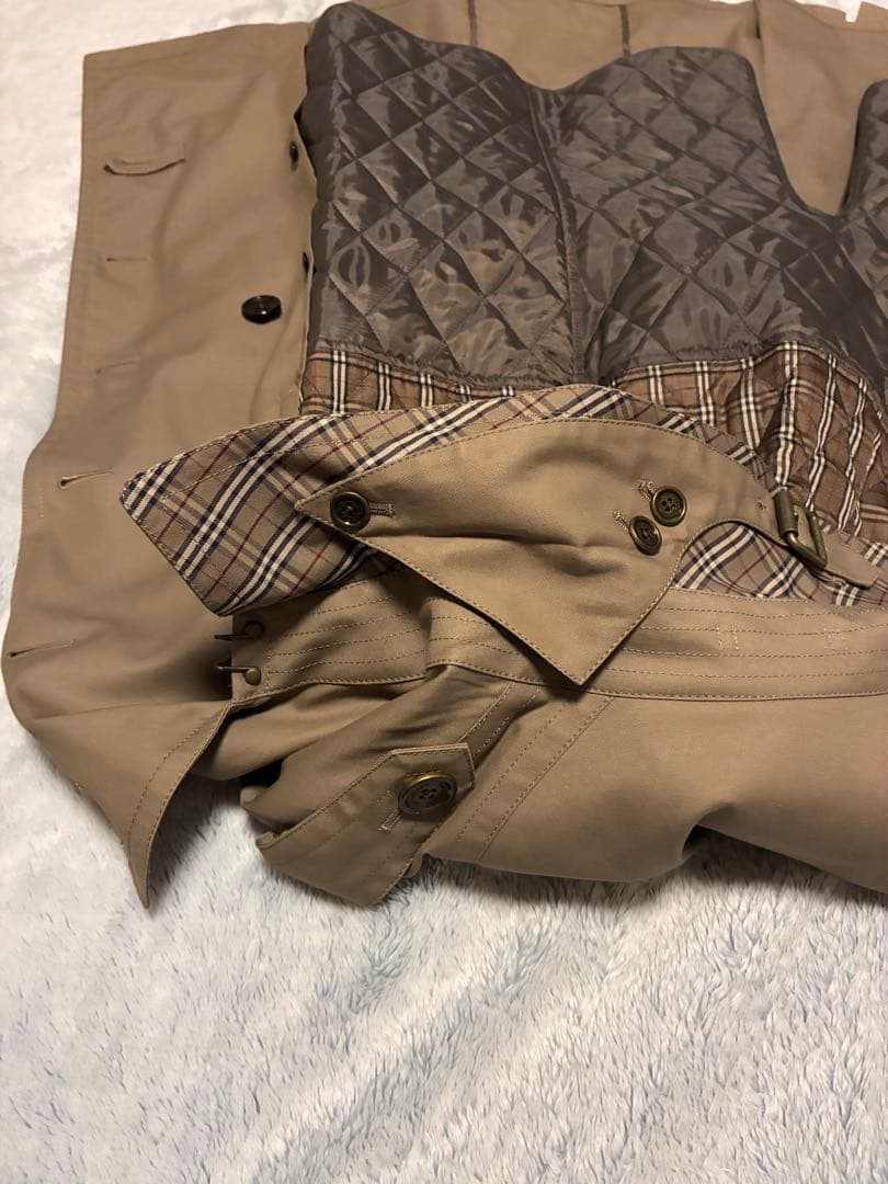 バーバリーブラックレーベル　トレンチコート　ライナー付き　ベルト付き　Mサイズ