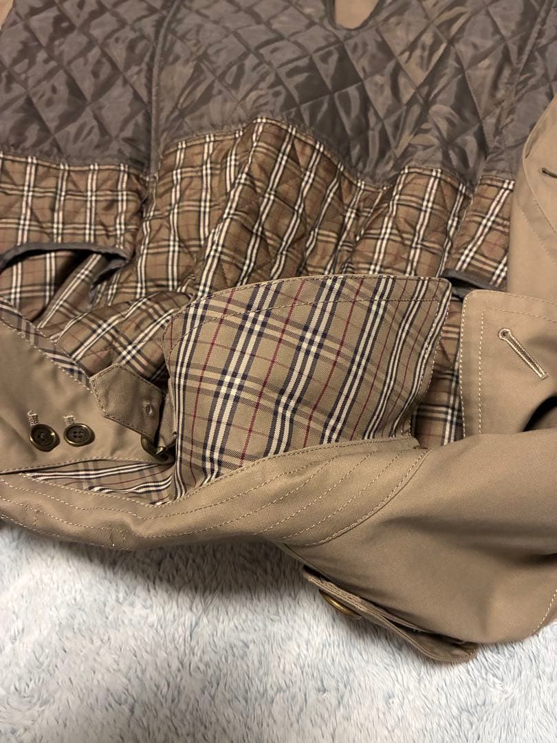 バーバリーブラックレーベル　トレンチコート　ライナー付き　ベルト付き　Mサイズ