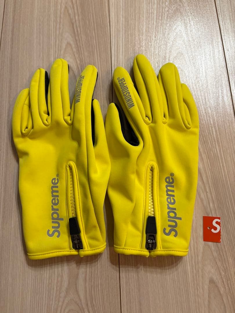 supreme 25AW WINDSTOPPER Zip Gloves 黄色 L