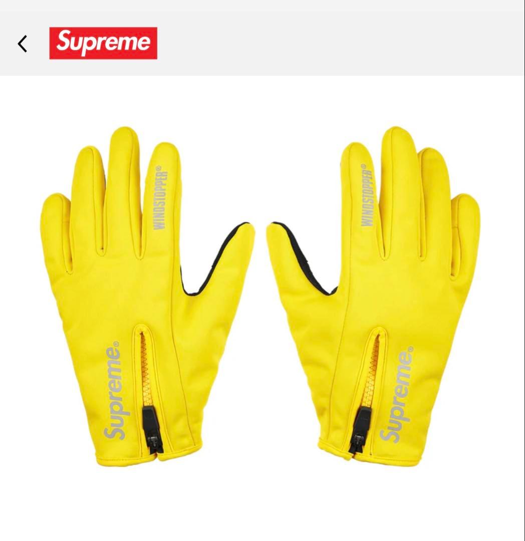supreme 25AW WINDSTOPPER Zip Gloves 黄色 L