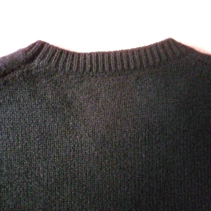 ebure エブール 紺 カシミヤ混ウールクルーネックセーター 38