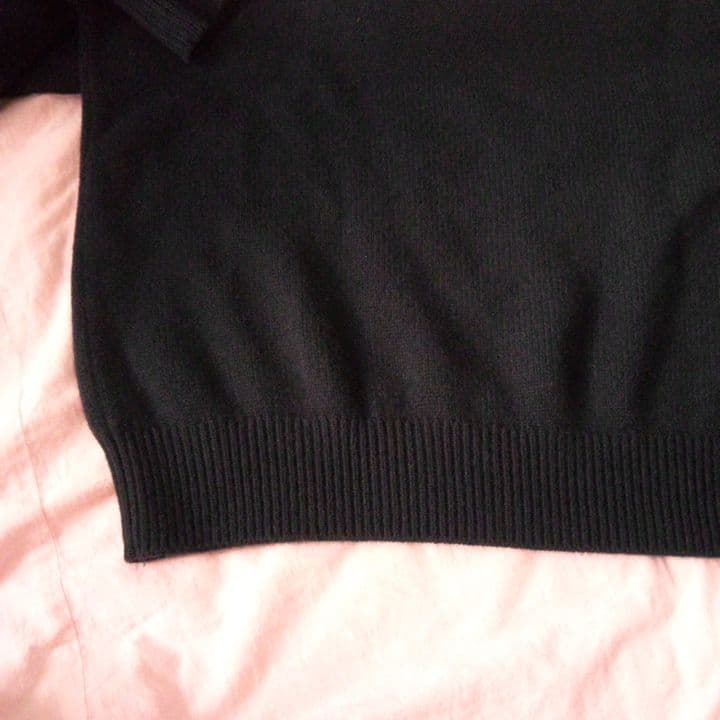 ebure エブール 紺 カシミヤ混ウールクルーネックセーター 38