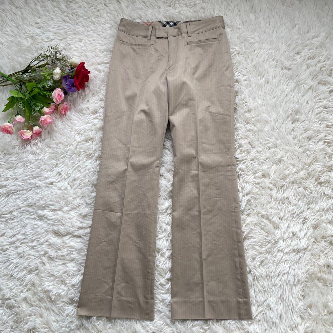 バーバリーロンドン ベージュストライプシングル2Bパンツスーツノバチェック