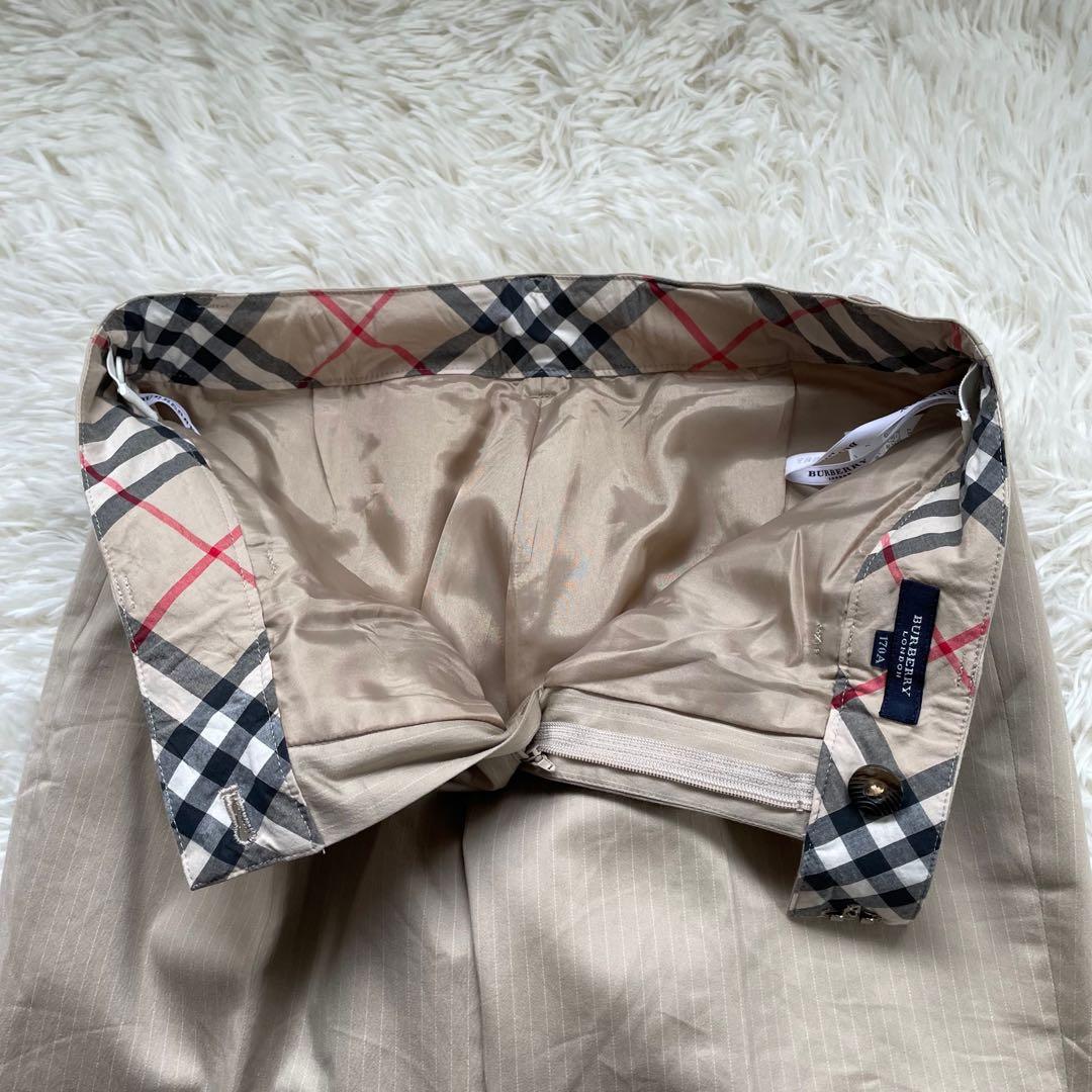 バーバリーロンドン ベージュストライプシングル2Bパンツスーツノバチェック