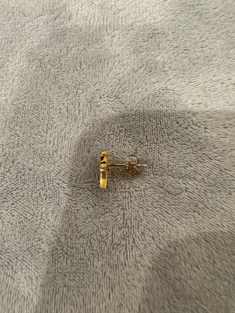 CHクロスベビーファットスタッド ピアス 22K withパヴェダイヤモンド