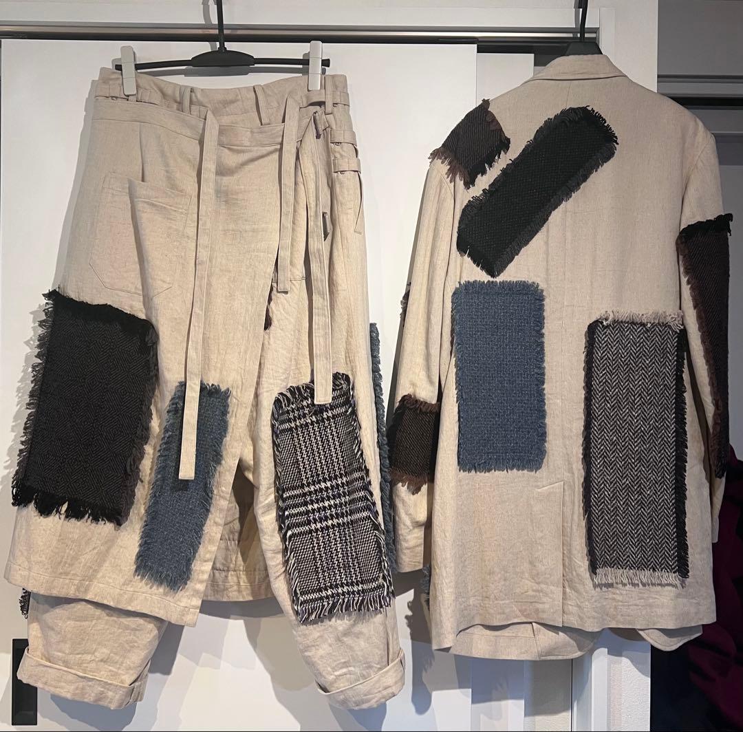 ヨウジヤマモト プールオム 23ss ラウールパッチワークセットアップ