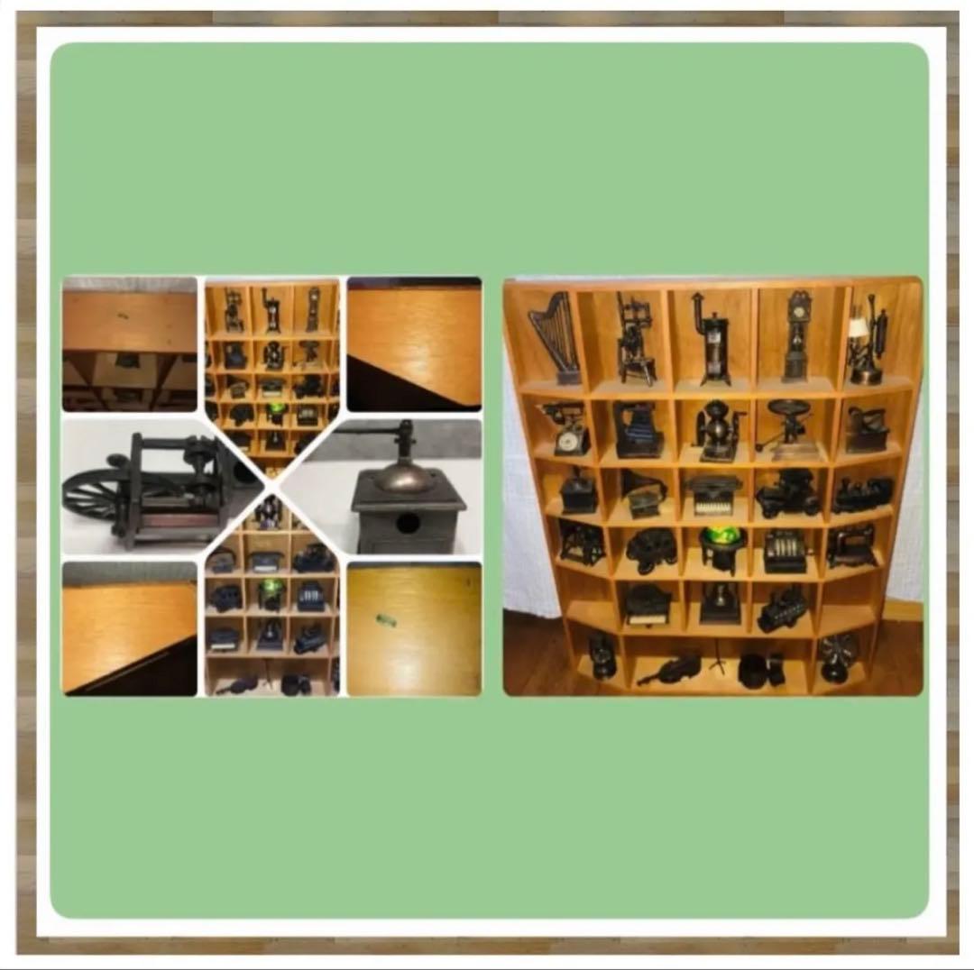 アンティーク調シャープナー27点 木製棚付 台湾製 インテリア