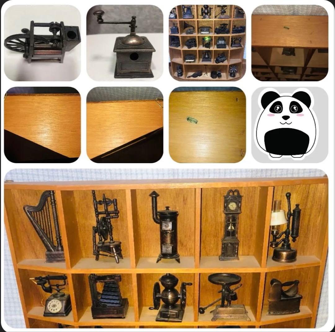 アンティーク調シャープナー27点 木製棚付 台湾製 インテリア