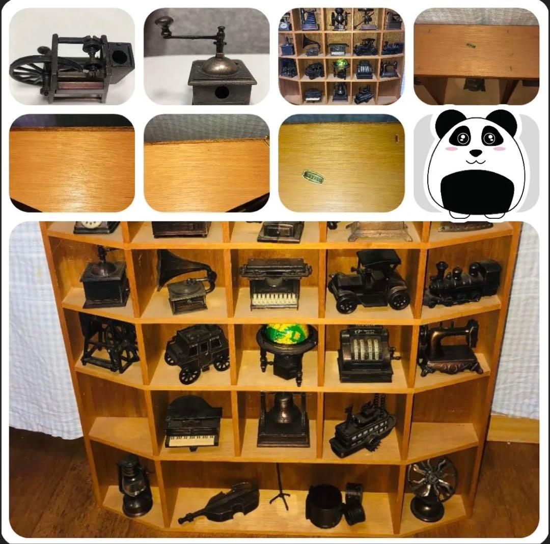 アンティーク調シャープナー27点 木製棚付 台湾製 インテリア