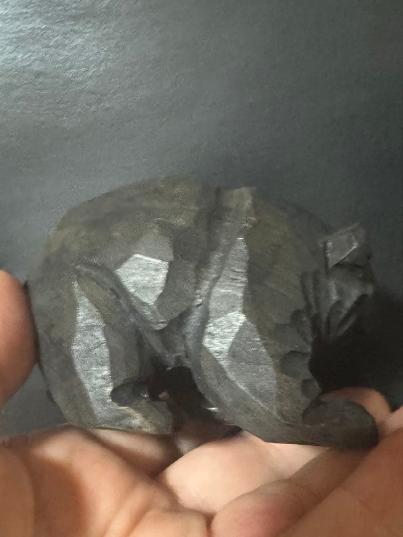 木彫り 熊 親子 置物 1963年刻印 民芸 北海道風 ヴィンテージ