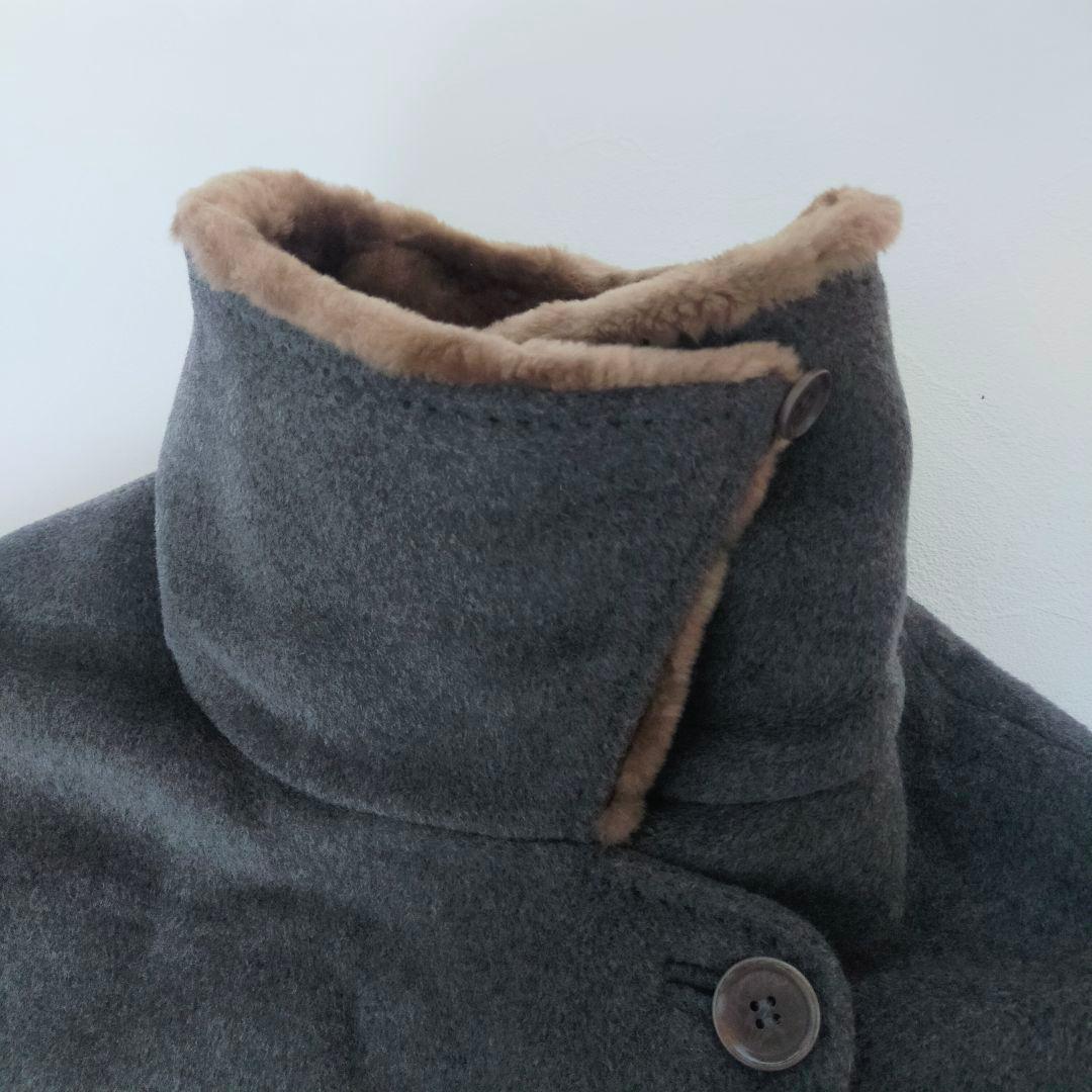 極美　最高級 MaxMara 白タグ ダブルチェスターコート カシミヤ ファー