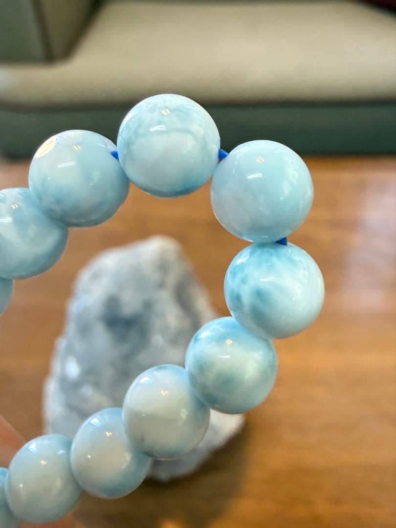 天然石✧ラリマーブレスレッド✧7.3mm 週末セール❣️15800➝13800