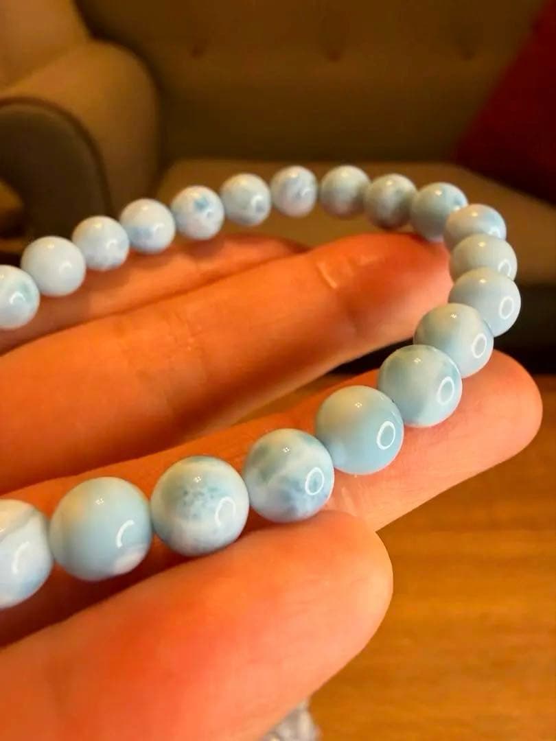 天然石✧ラリマーブレスレッド✧7.3mm 週末セール❣️15800➝13800