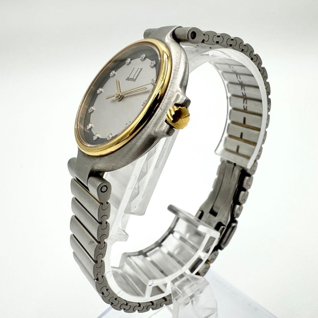 稼働/新品電池◎ダンヒル　ミレニアム　腕時計　12Pダイヤ　クォーツ　メンズ