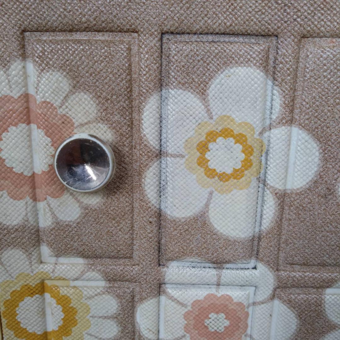 電話台　昭和レトロ　レトロポップ　花柄　収納