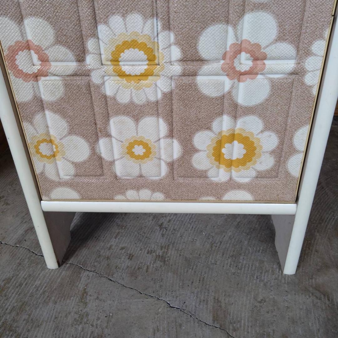 電話台　昭和レトロ　レトロポップ　花柄　収納