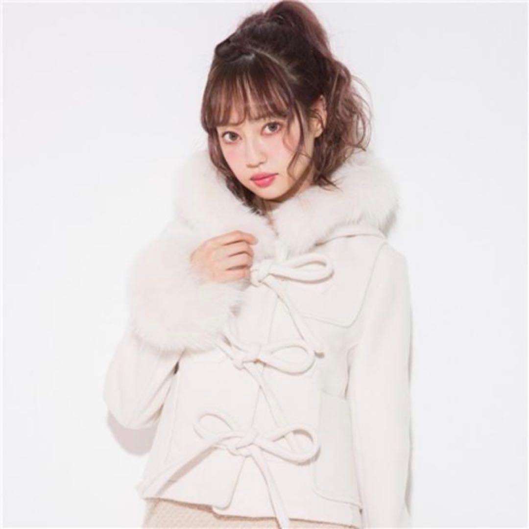 WITHSUN リボンショートダッフルコート オフホワイト