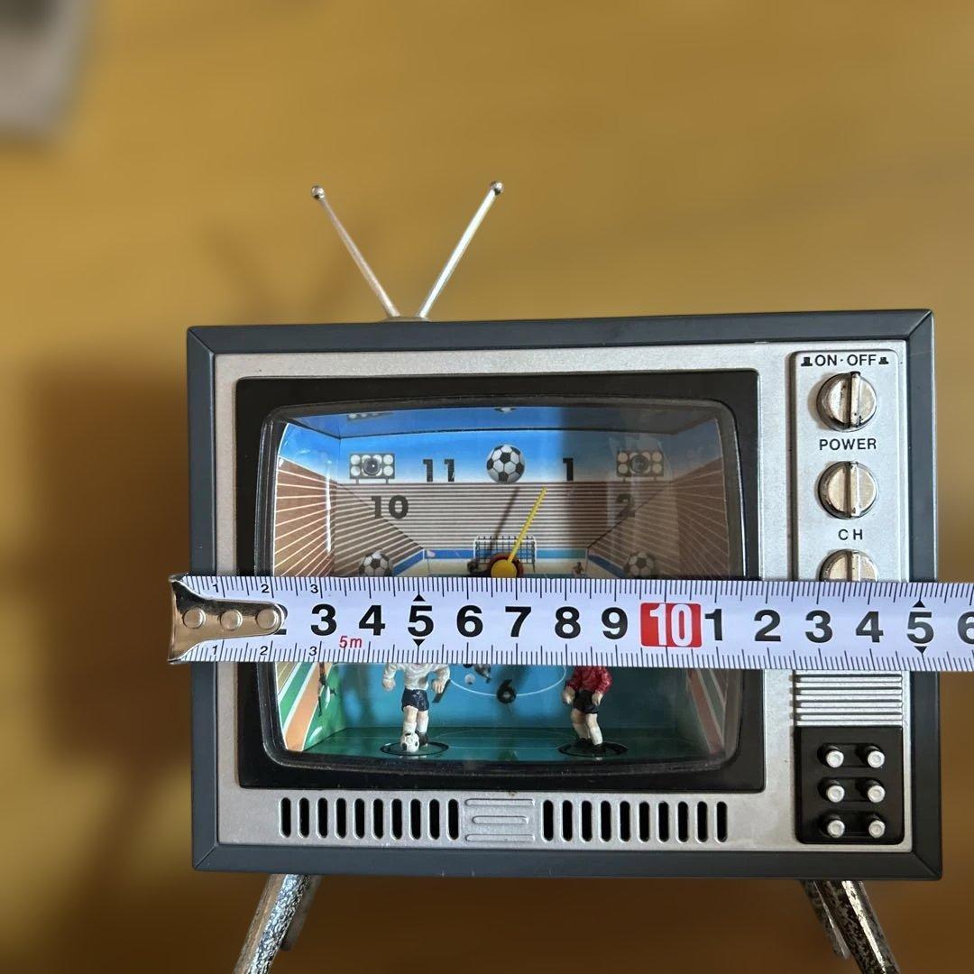 レトロテレビ型 目覚まし時計 サッカー