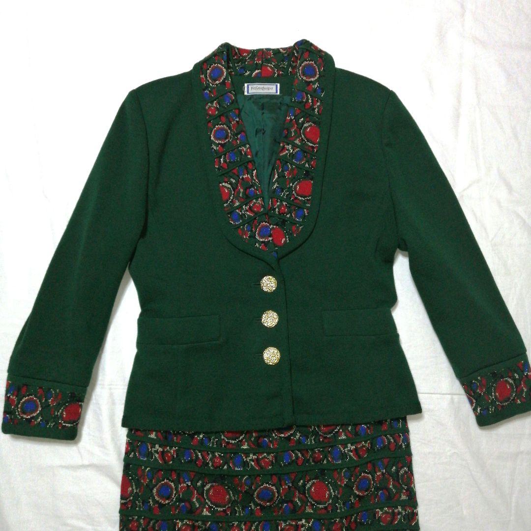 合馬公式アカウント2様　イヴサンローラン セットアップ グリーン　M ジャケット