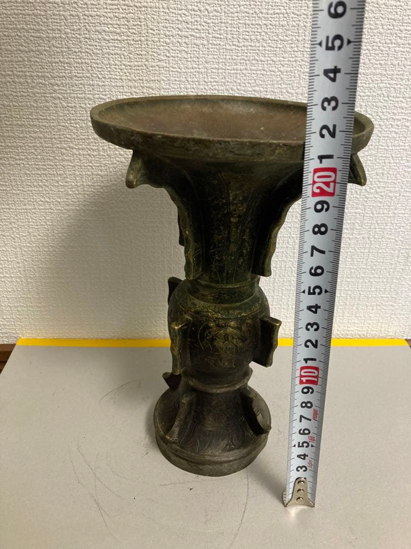 中国古董，青銅器尊，古銅製，時代物。