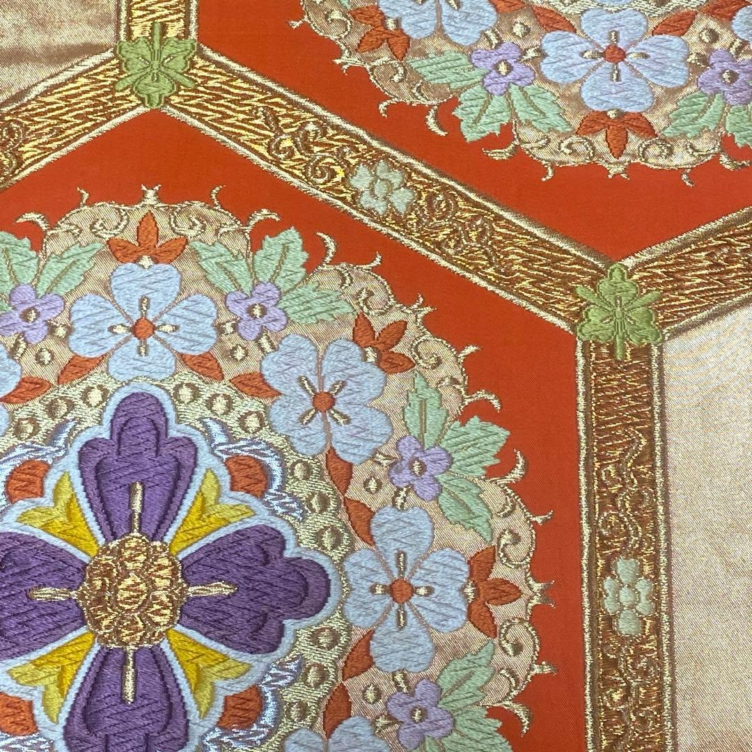 table runner 「華満開」　帯リメイク　正絹