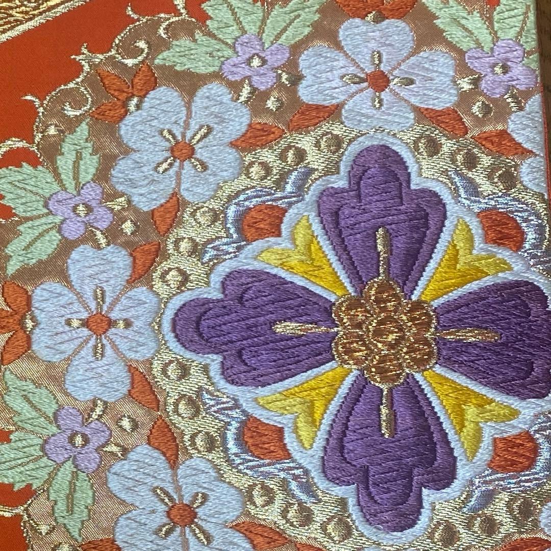 table runner 「華満開」　帯リメイク　正絹