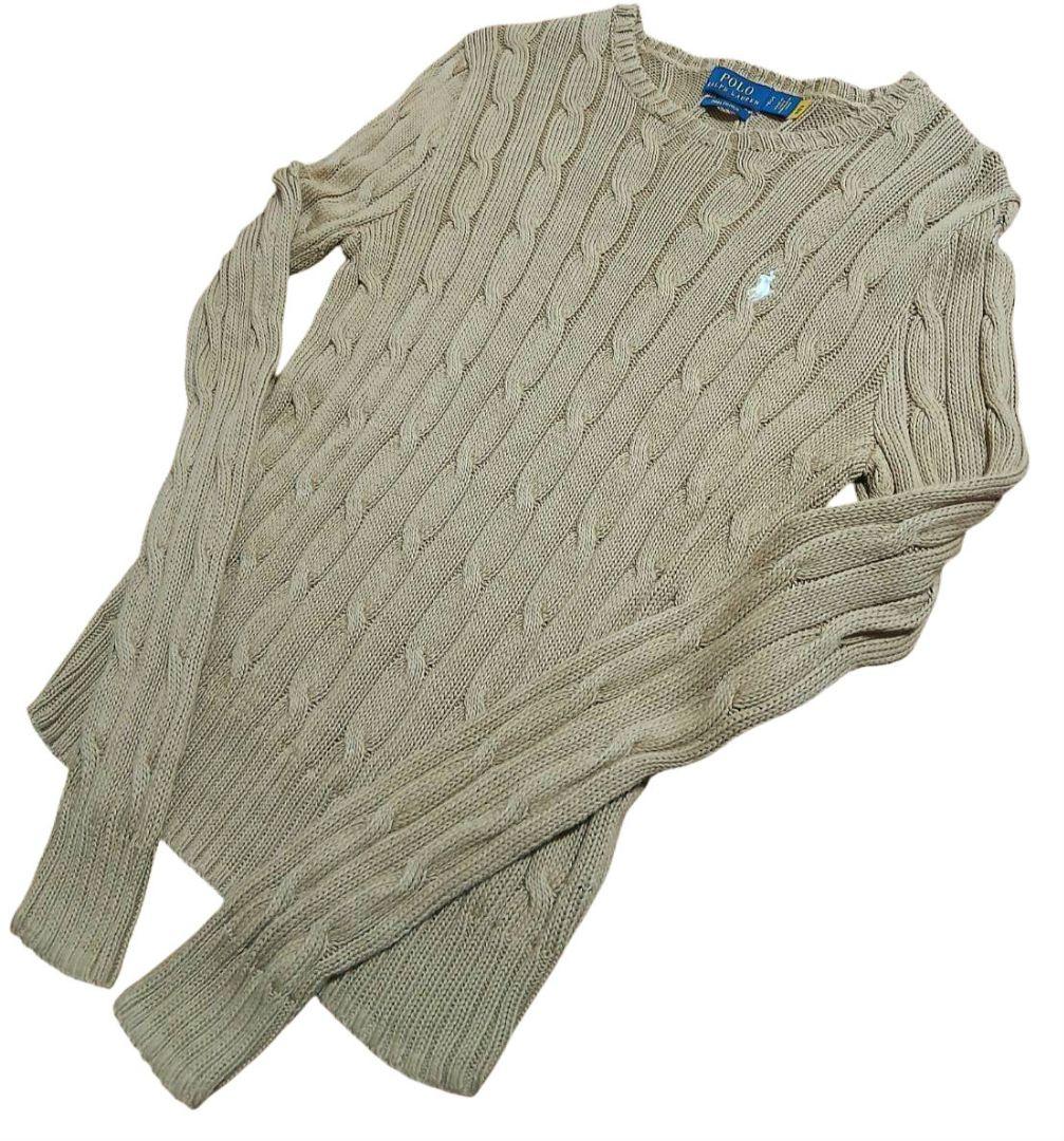 moca様【試着のみ】新作ラルフローレンピマコットン100%ケーブル編みニット