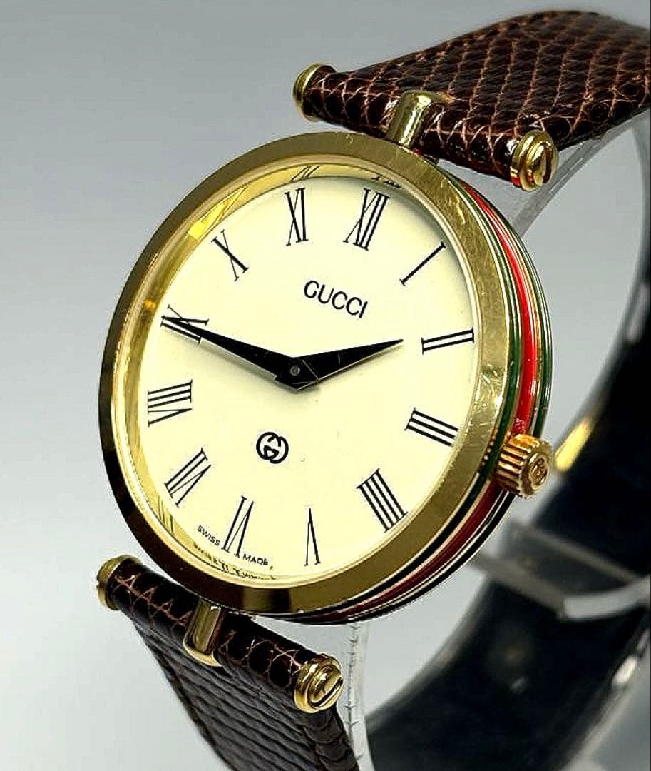 【新品電池】GUCCI グッチ シェリーライン ユニセックス ヴィンテージ腕時計